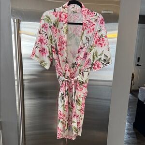 Show Me Your MuMu Pink and Green Floral Kimono